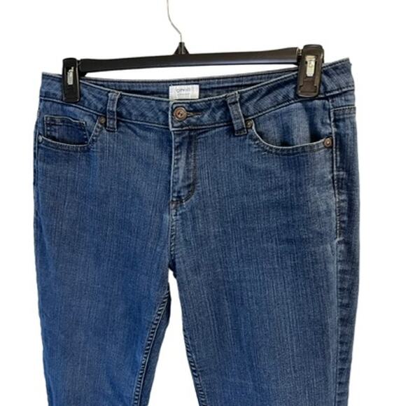 Liz Claiborne Size 10 City Fit Straight Jeans Blue Denim Mid Rise Stretch - Picture 2 of 15